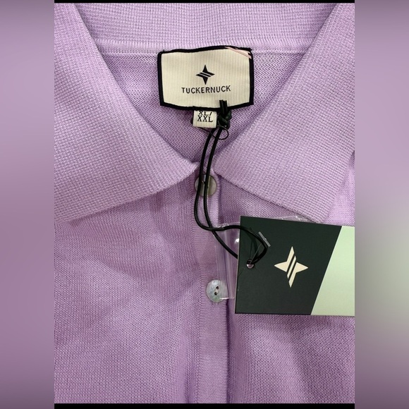 Tuckernuck Clayton Lilac Knit Polo Top XL/XXL NWT Lightweight Soft Swing Fit - Picture 2 of 9